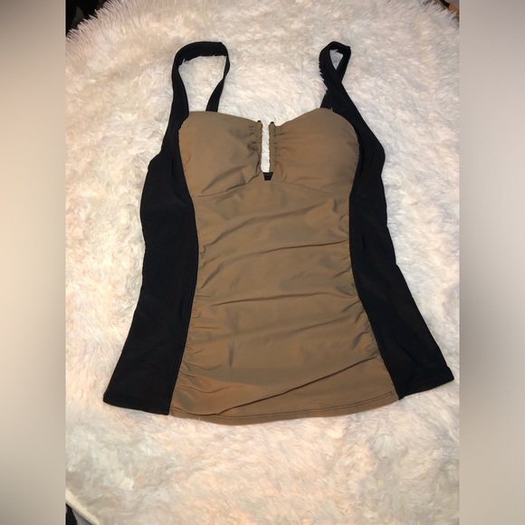 VENUS Brown and Black Fitted Bustier Swim Top size 10 NWOT - Picture 3 of 14